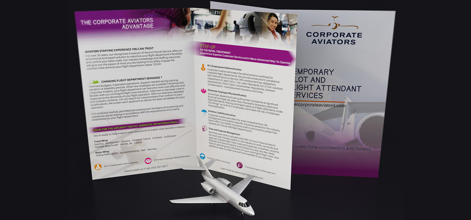 Corporate Aviators Brochure Design